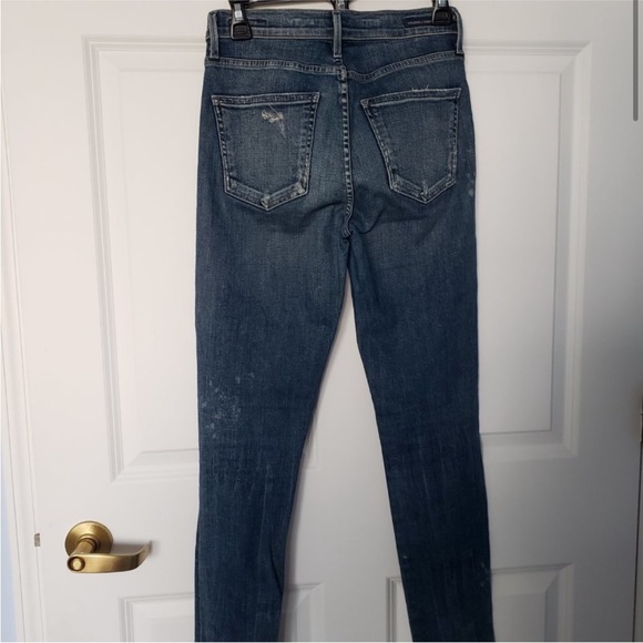 Citizens of Humanity Rocket High Rise Skinny Crop Medium Wash Distressed Jeans - Picture 4 of 7
